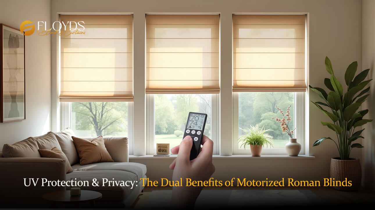 uv protected motorized roman blinds dubai
